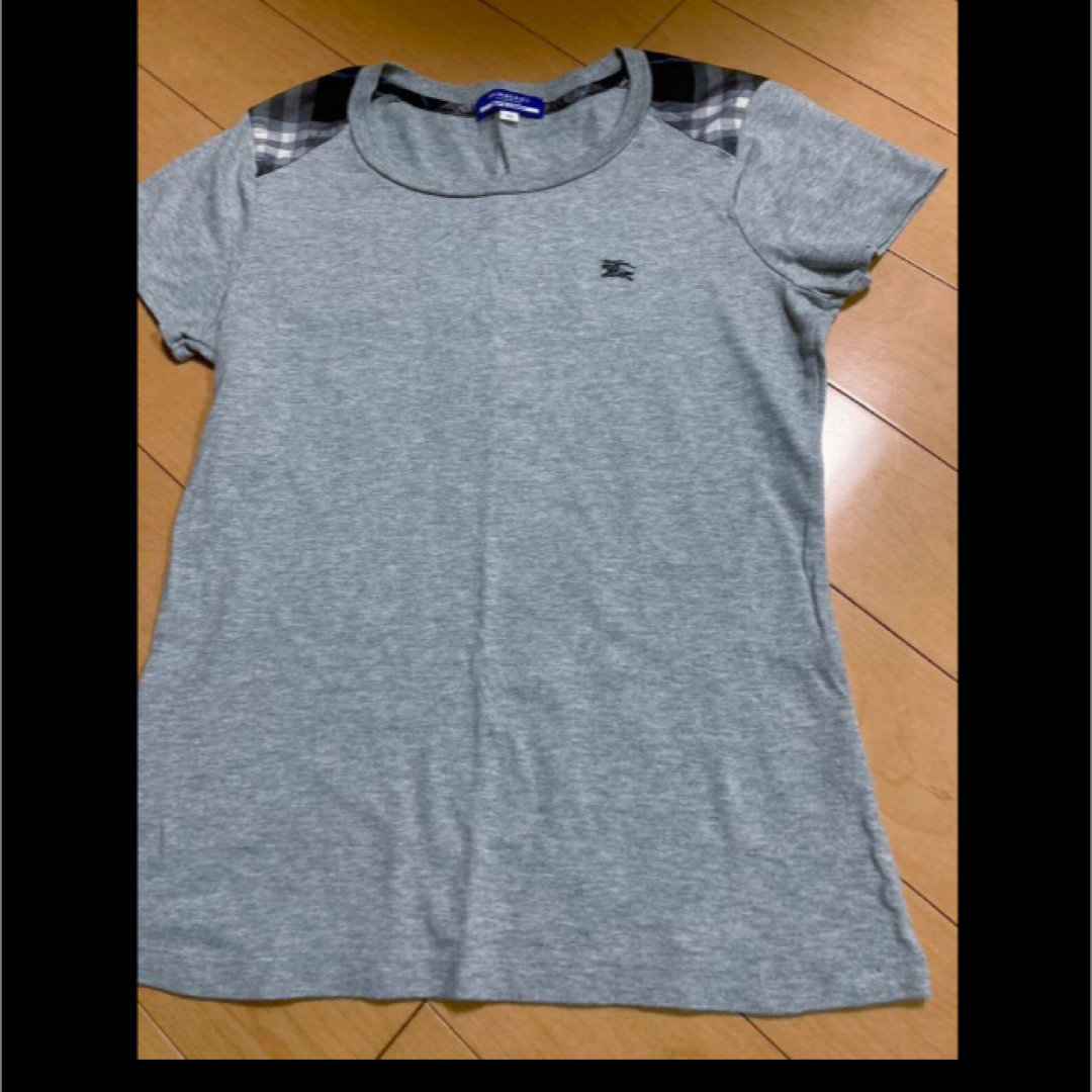 BURBERRY BLUE LABEL(バーバリーブルーレーベル)のバーバリーブルーレーベルグレー×チェックT レディースのトップス(Tシャツ(半袖/袖なし))の商品写真