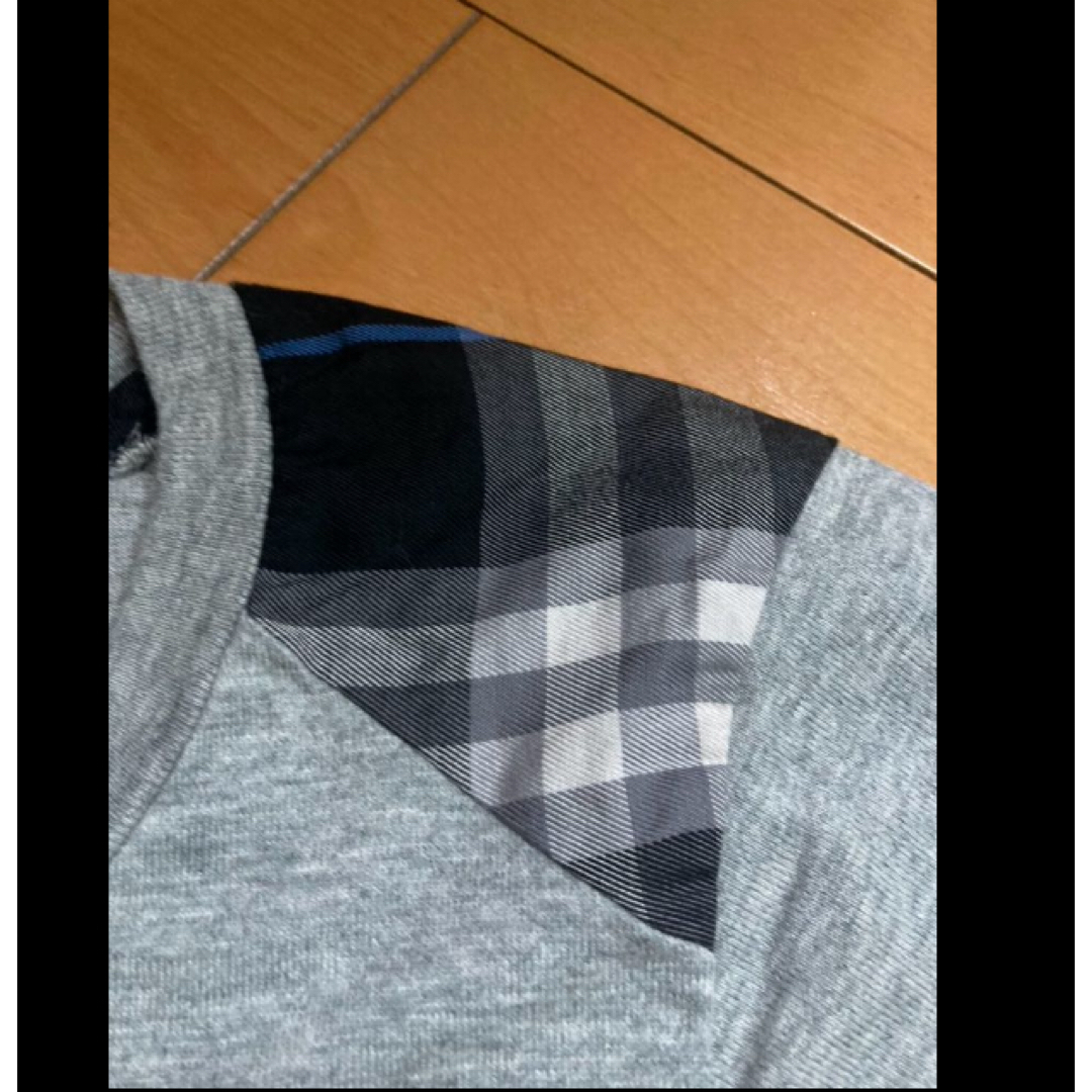 BURBERRY BLUE LABEL(バーバリーブルーレーベル)のバーバリーブルーレーベルグレー×チェックT レディースのトップス(Tシャツ(半袖/袖なし))の商品写真