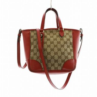 グッチ(Gucci)のグッチ ハンドバッグ ショルダー 2WAY GGロゴ 赤 ベージュ 449241(ハンドバッグ)