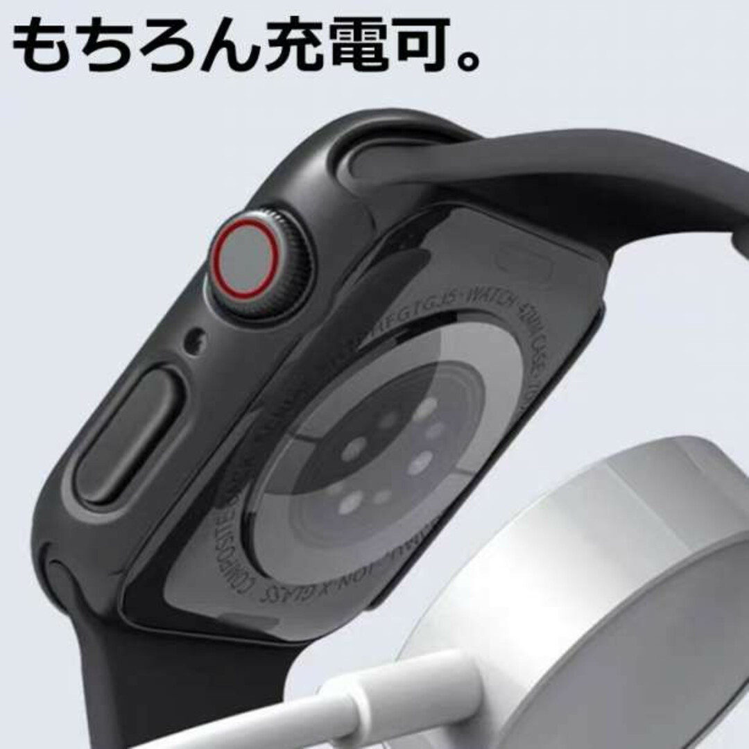 ハードケース【44】ブラック アップルウォッチ保護ケース H9強化素材 メンズの時計(その他)の商品写真