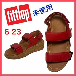 フィットフロップ(fitflop)の★未使用★フィットフロップ　サンダル　厚底　ウエッジソール　ストラップ　6(サンダル)