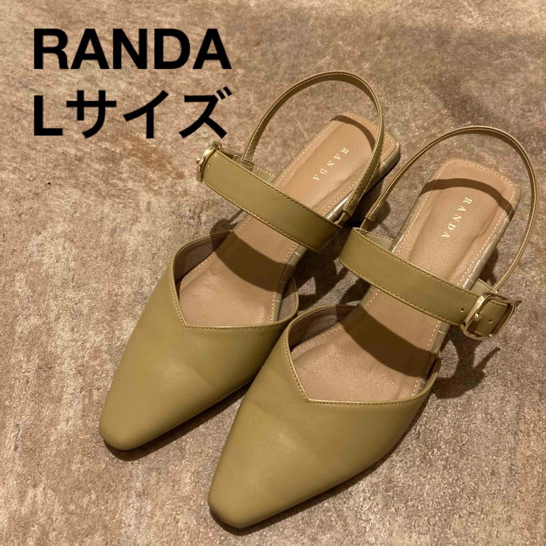 RANDA(ランダ)のRANDA ランダ　ピスタチオ　グリーン　ミュール　レディース　女性用　L レディースの靴/シューズ(ミュール)の商品写真