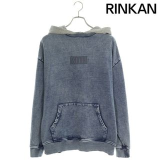 キス(KITH)のキス  KH2322/TWO TONE INDIGO HOODIE フード切り替えボックスロゴパーカー メンズ M(パーカー)