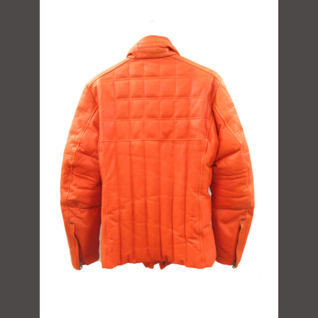 AVIREX(アヴィレックス)のアヴィレックス ダウンジャケット レザー ゴートスキン オレンジ L やぎ革 レディースのジャケット/アウター(ダウンジャケット)の商品写真