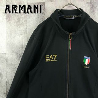 美品 エンポリオアルマーニ トラックジャケット  ゴールドプリント 黒 XS
