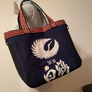 前掛けリメイクトート　ハンドメイド(バッグ)