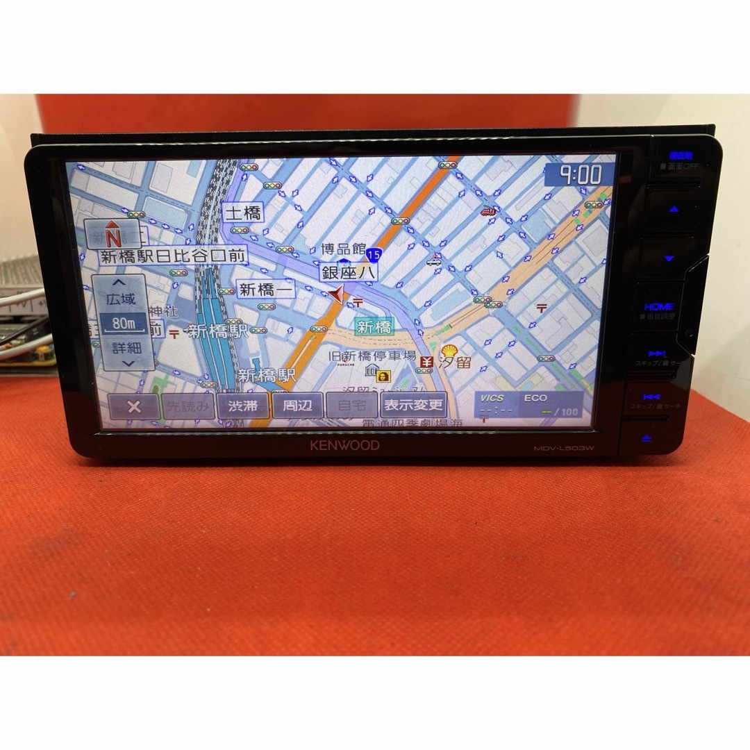 KENWOOD(ケンウッド)のKENWOOD 美品　MDV-L503Wフルセグ　2023地図　新品バックカメラ 自動車/バイクの自動車(カーナビ/カーテレビ)の商品写真