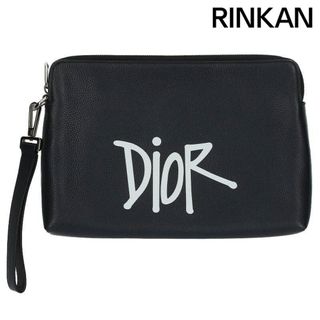 ディオール(Dior)のディオール ×ショーン・ステューシー ロゴレザークラッチバッグ メンズ(バッグ)