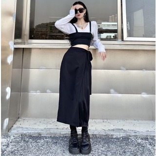 【限定再入荷♪】XLサイズ　パンツ　スカート　モード系　黒　レディース　メンズ(ロングスカート)