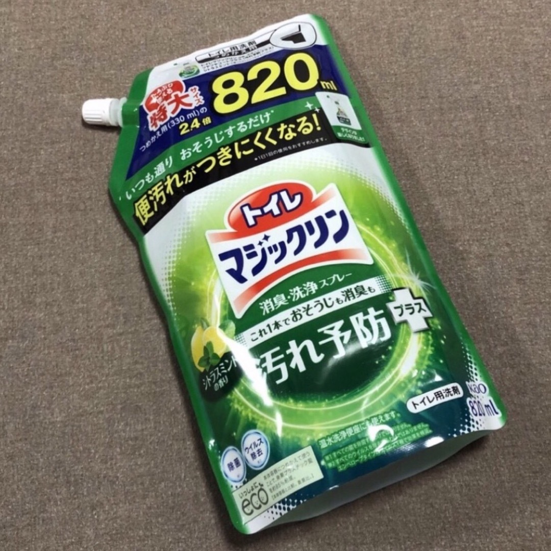 花王(カオウ)のトイレマジックリン 【シトラスミントの香り】 820ml 特大サイズ・花王 インテリア/住まい/日用品の日用品/生活雑貨/旅行(洗剤/柔軟剤)の商品写真