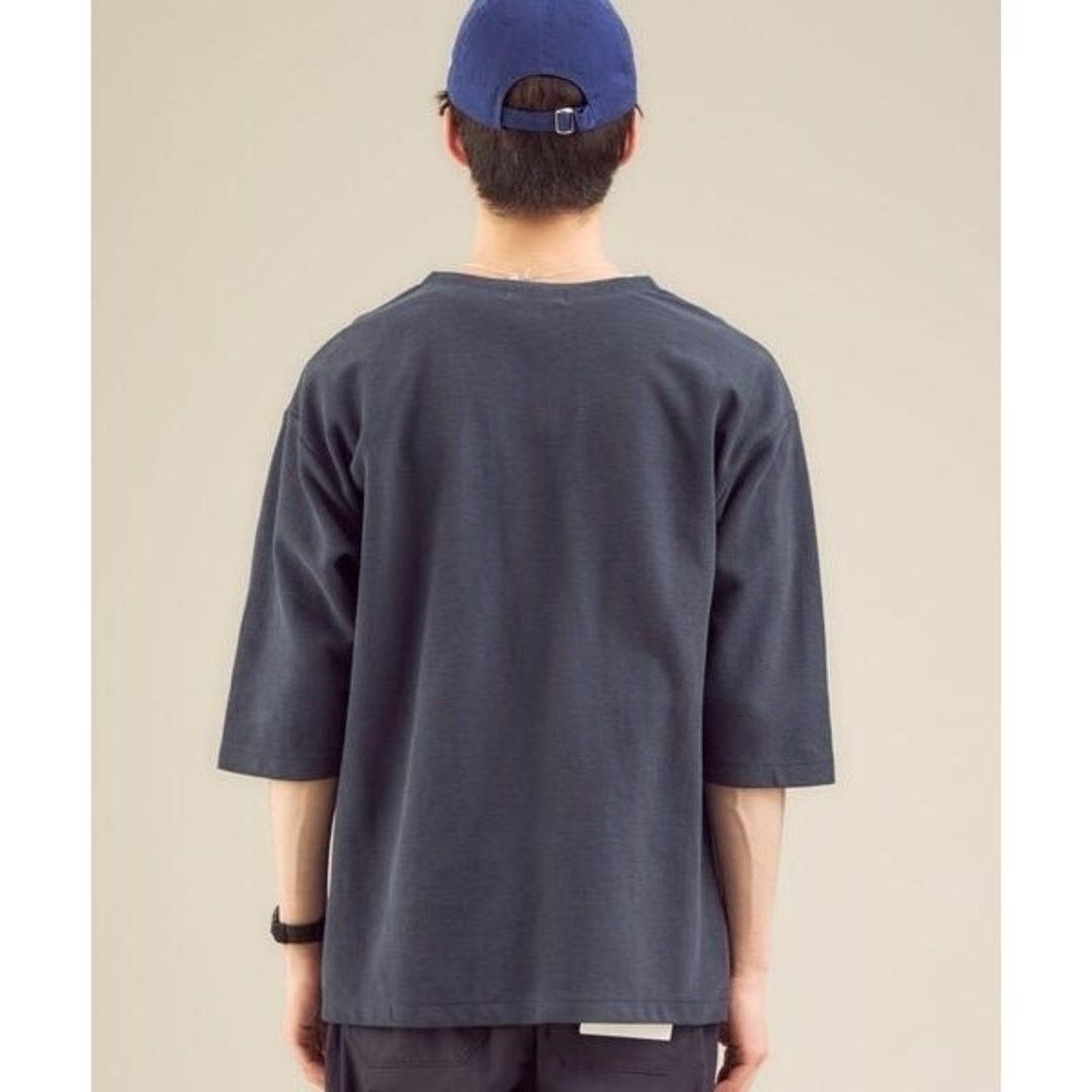 UNITED ARROWS green label relaxing(ユナイテッドアローズグリーンレーベルリラクシング)の【新品】グリッティー ジャカード ノーカラー 5分袖 Tシャツ カットソー メンズのトップス(Tシャツ/カットソー(半袖/袖なし))の商品写真