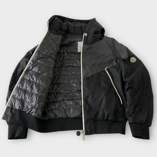 モンクレール(MONCLER)のモンクレール 黒 M〜L CONQUES　ライダースダウンジャケット/メンズ(ダウンジャケット)