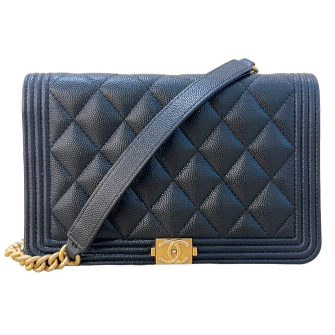 CHANEL(シャネル)の　シャネル CHANEL ボーイシャネル チェーンウォレット AP1117 ブラック ゴールド金具 キャビアスキン レディース ウォレットチェーン レディースのファッション小物(その他)の商品写真