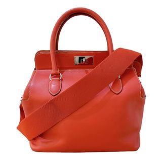 エルメス(Hermes)の　エルメス HERMES ツールボックス26 □P刻印（2012年製） ルージュトマト シルバー金具 スイフト レディース ハンドバッグ(ハンドバッグ)