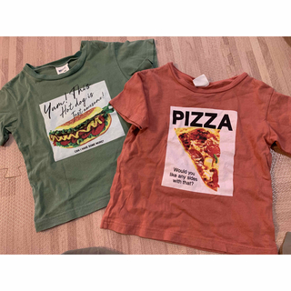 ブリーズ(BREEZE)のブリーズ 100 2枚セット　Tシャツ　ピザ　保育園　パジャマ　男の子　双子(Tシャツ/カットソー)