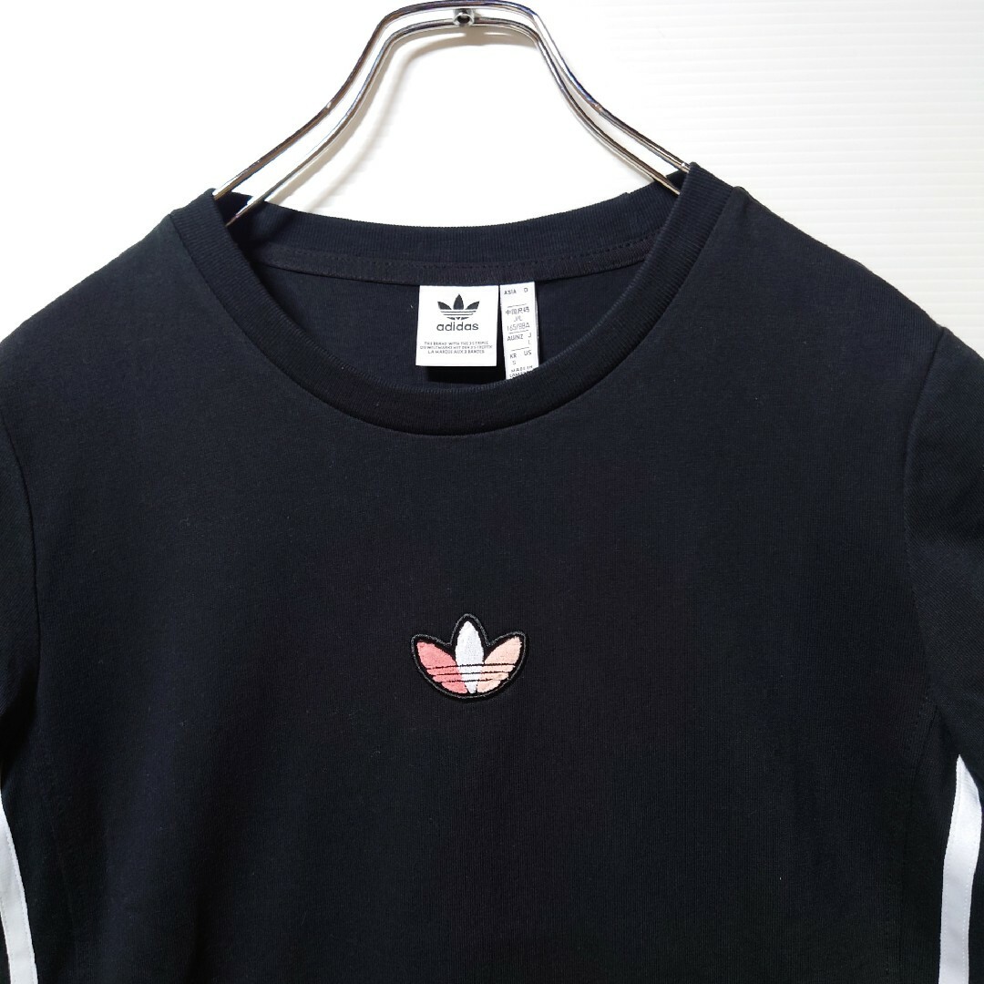 adidas(アディダス)の【新品】adidas★Tシャツワンピース★スポーツウェア★黒★L★レディース レディースのワンピース(ミニワンピース)の商品写真