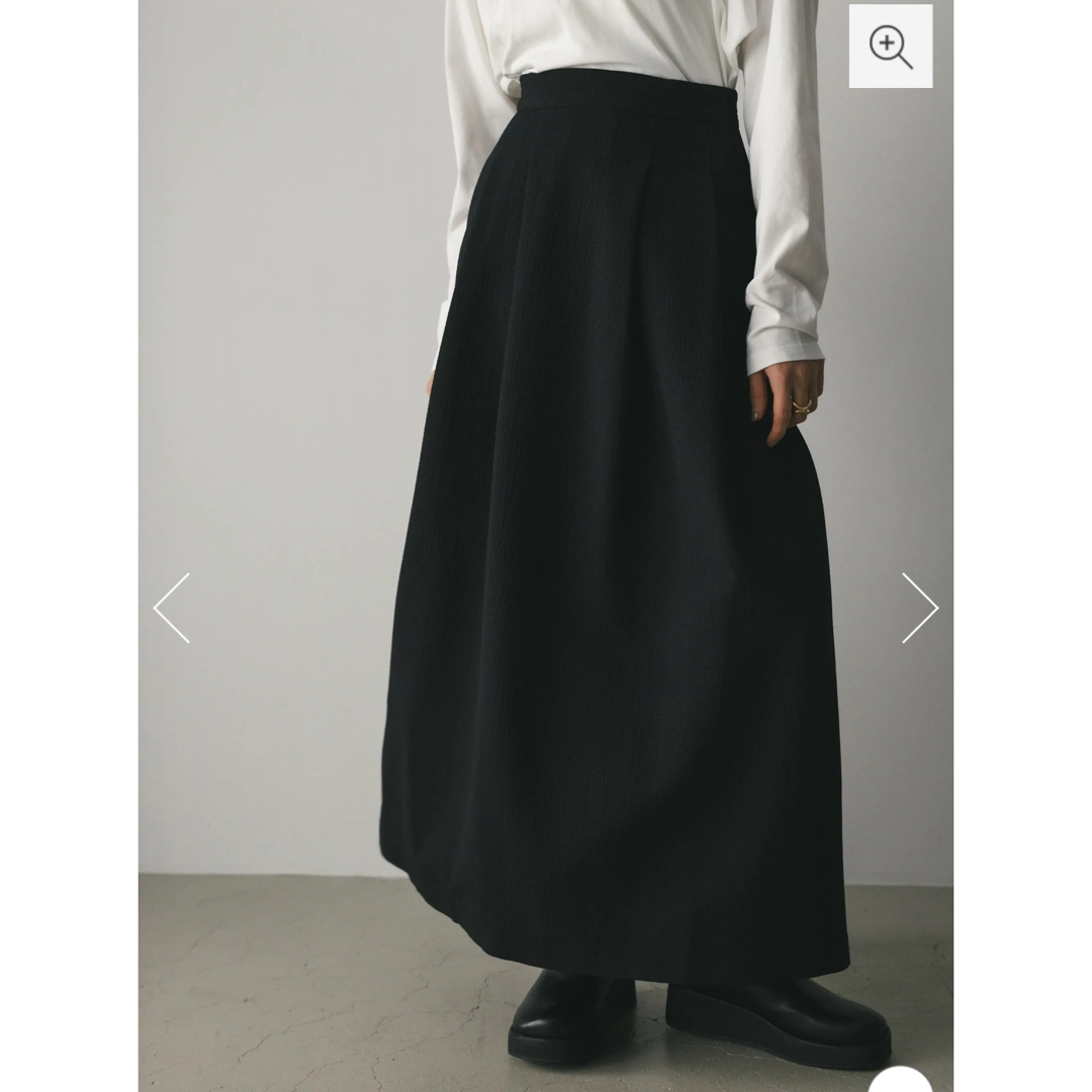 TODAYFUL(トゥデイフル)のSTYLEMIXER / バルキージャガードタックフレアスカート　ブラックM レディースのスカート(ロングスカート)の商品写真