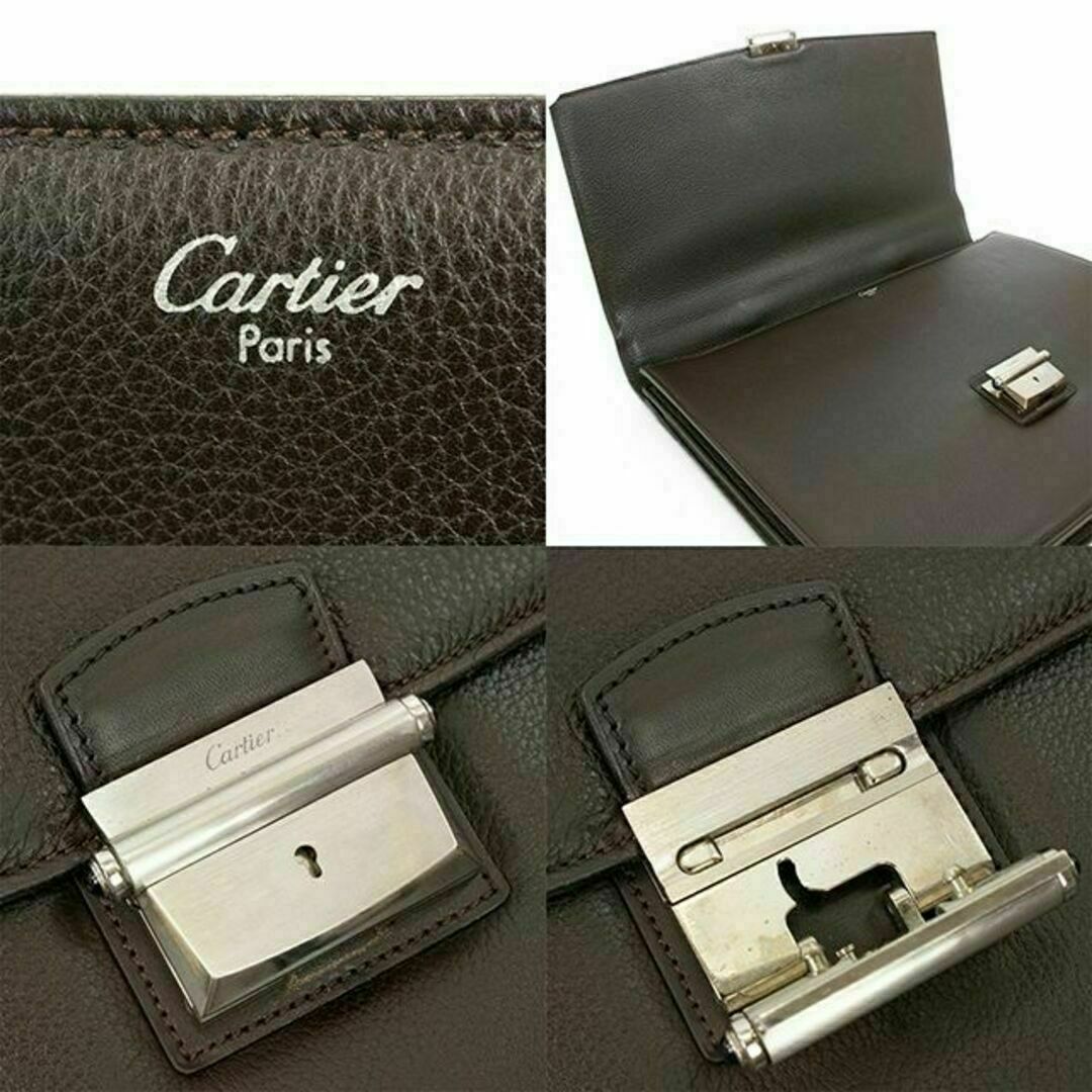 Cartier(カルティエ)の【全額返金保証・送料無料】カルティエのビジネスバッグ・正規品・美品・パシャ・茶系 メンズのバッグ(ビジネスバッグ)の商品写真