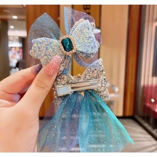 【人気商品】プリンセス 女の子 メッシュクリスタル ヘアクリップ ヘアピン(その他)