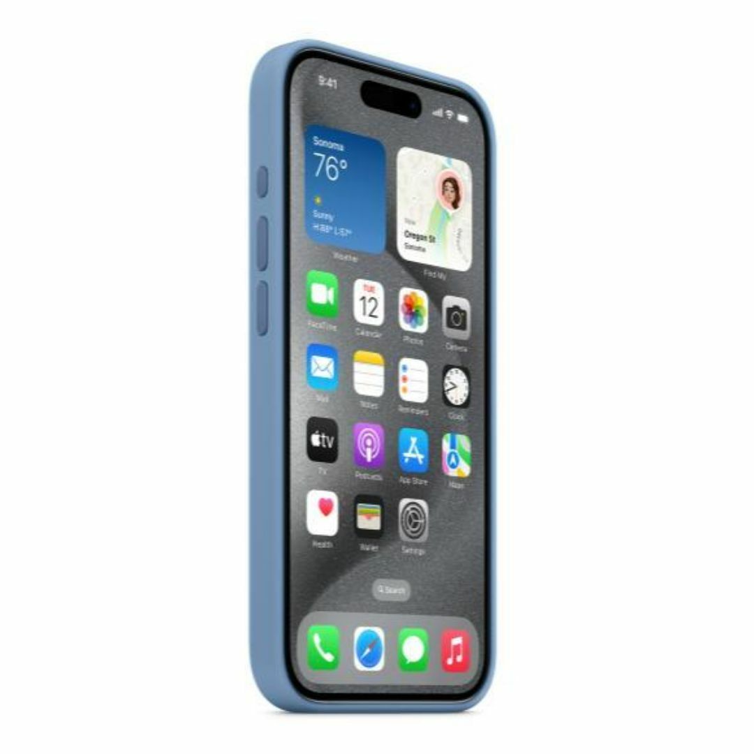 新品-純正互換品-iPhone15Pro シリコンケース・ ウインターブルー スマホ/家電/カメラのスマホアクセサリー(iPhoneケース)の商品写真