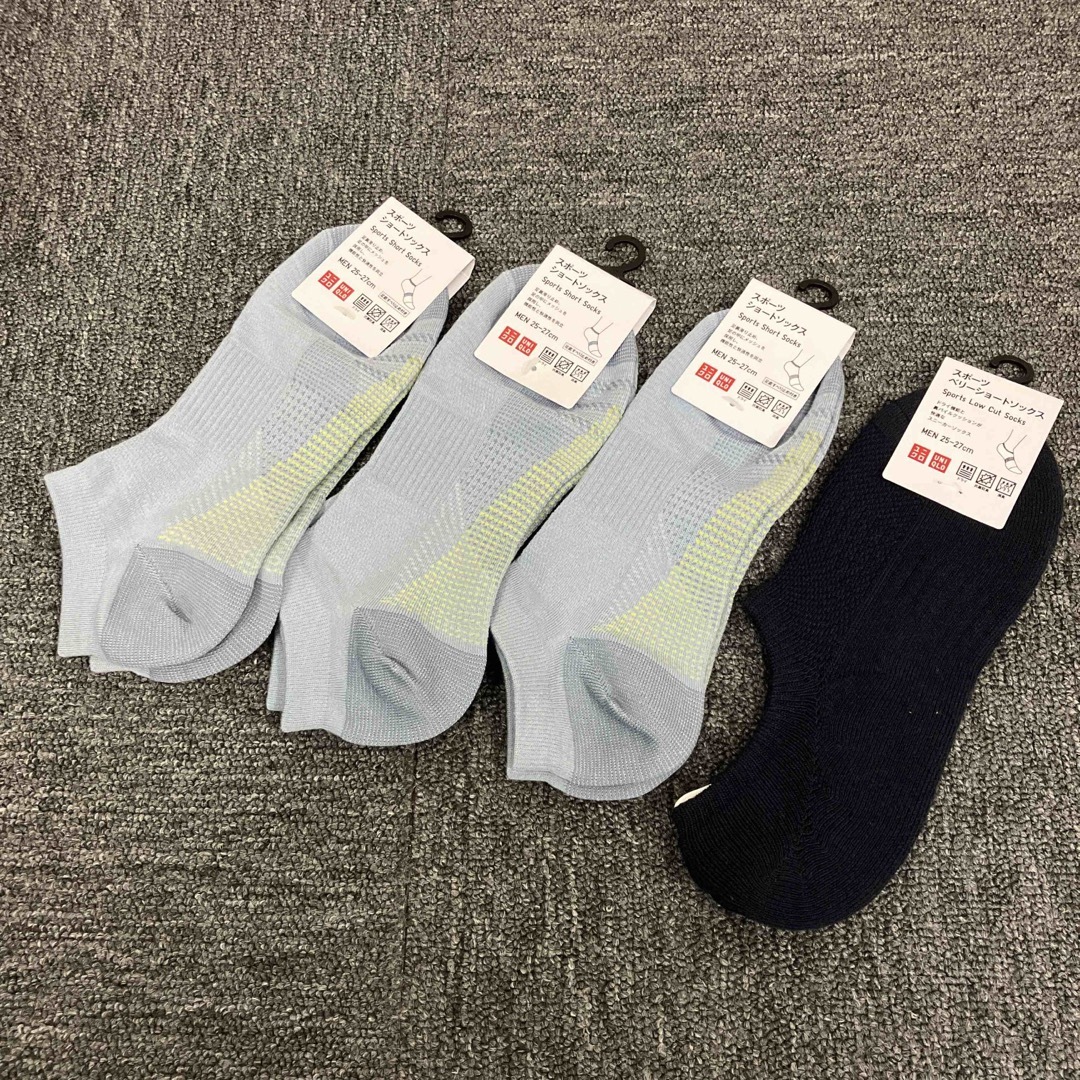 UNIQLO(ユニクロ)の即決 新品 UNIQLO ユニクロ スポーツ ショートソックス 4足セット メンズのレッグウェア(ソックス)の商品写真