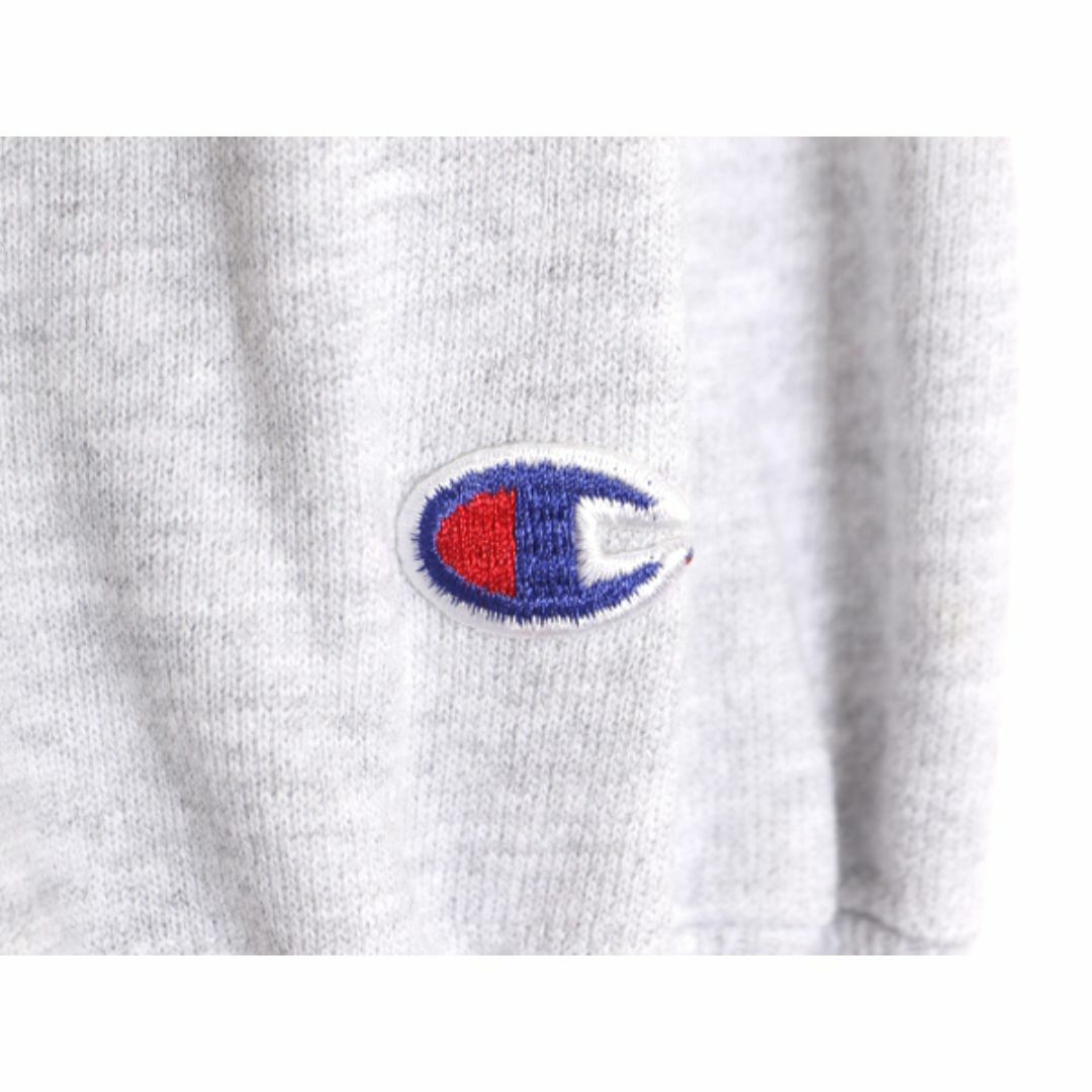 Champion(チャンピオン)の90s チャンピオン リバースウィーブ スウェット メンズ XL 古着 90年代 オールド Champion トレーナー 企業ロゴ ワンポイント 裏起毛 杢 灰 メンズのトップス(スウェット)の商品写真