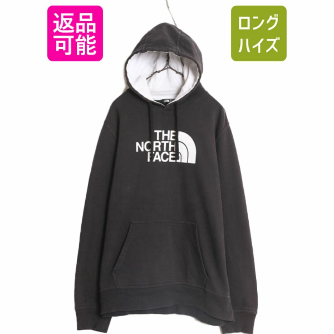 THE NORTH FACE(ザノースフェイス)のUS企画 ノースフェイス プリント スウェット フード パーカー メンズ L 黒 The North Face トレーナー アウトドア プルオーバー モノトーン メンズのトップス(パーカー)の商品写真