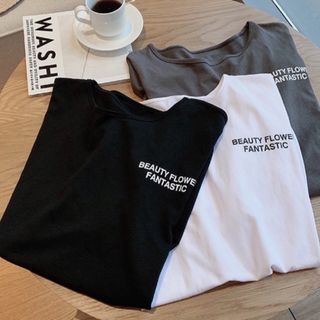 レディース トップス Tシャツ M 半袖 オーバーサイズ 韓国 黒 体型カバー(Tシャツ(半袖/袖なし))