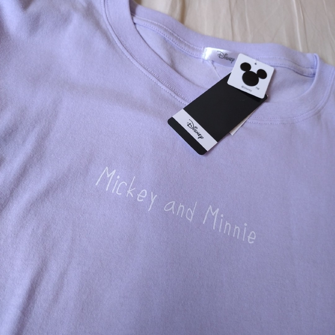Disney(ディズニー)の新品 未使用 ディズニー ミッキー 半袖 Tシャツ レディース 紫色 ３Ｌ レディースのトップス(Tシャツ(半袖/袖なし))の商品写真