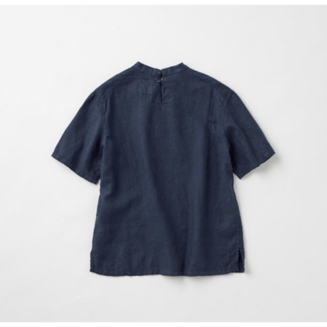 IDEE(イデー)のＩＤＥＥ   POOL   いろいろの服 スタンドカラーブラウス  ネイビー レディースのトップス(シャツ/ブラウス(半袖/袖なし))の商品写真