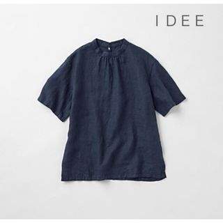 イデー(IDEE)のＩＤＥＥ   POOL   いろいろの服 スタンドカラーブラウス  ネイビー(シャツ/ブラウス(半袖/袖なし))