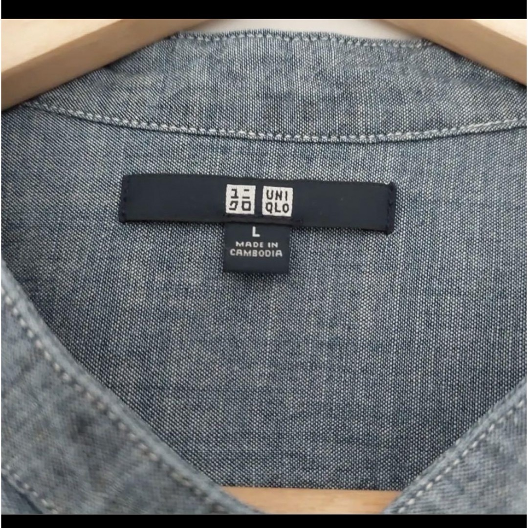 UNIQLO(ユニクロ)の襟なしデニムシャツ メンズのトップス(シャツ)の商品写真