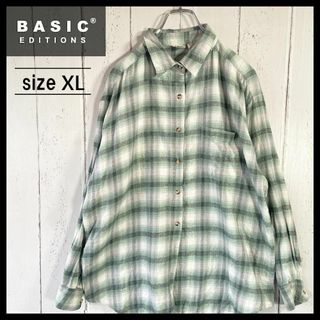 ヴィンテージ(VINTAGE)の長袖 オンブレ チェック シャツ カートコバーン グランジ 90s 古着 XL(シャツ)