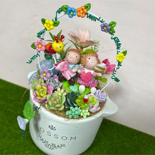 〜多肉植物寄せ植え〜樹脂粘土レジン(粘土細工)母の日の置物(その他)