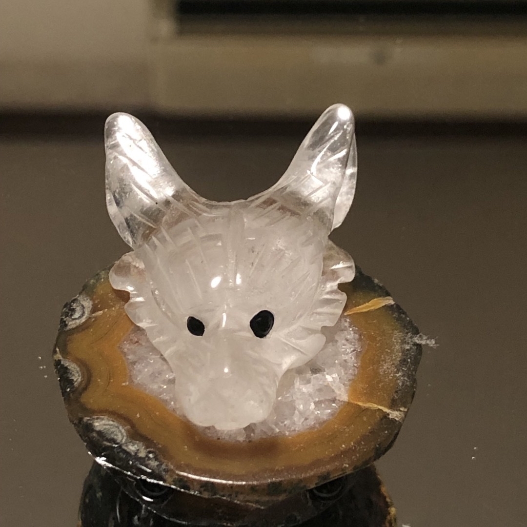 【確認用】天然石オオカミ（水晶2個） ハンドメイドの素材/材料(各種パーツ)の商品写真