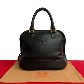 ロエベ(LOEWE)の極 美品 LOEWE ロエベ アナグラム ヴィンテージ レザー ハンドバッグ ミニ ボストンバッグ ブラック  13094(ハンドバッグ)