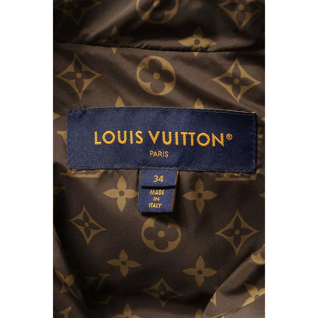 LOUIS VUITTON(ルイヴィトン)のルイヴィトン  RW231W E54 FOOW21 裏地モノグラムレザーフラップフーデッドパファダウンジャケット レディース 34 レディースのジャケット/アウター(ダウンジャケット)の商品写真