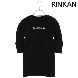 バレンシアガ(Balenciaga)のバレンシアガ  530049 TAV67 ロゴプリントストレッチ五分袖カットソー レディース 42(カットソー(長袖/七分))