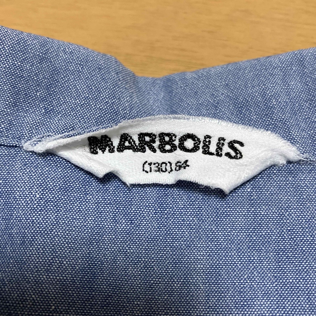 長袖シャツ　ブルー　MARBOUS   130 キッズ/ベビー/マタニティのキッズ服女の子用(90cm~)(ブラウス)の商品写真