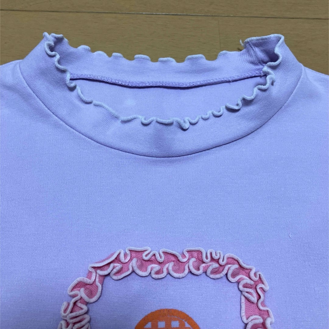 ハイネックTシャツ　パープル　SASARI   130 キッズ/ベビー/マタニティのキッズ服女の子用(90cm~)(Tシャツ/カットソー)の商品写真