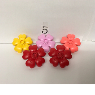 レゴデュプロ(レゴ デュプロ)のレゴ デュプロ 特殊 ブロック パーツ お花 4色 ピンク系 赤色 黄色 セット(積み木/ブロック)