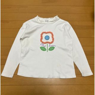 ハイネックTシャツ　ホワイト　SASARI   130(Tシャツ/カットソー)