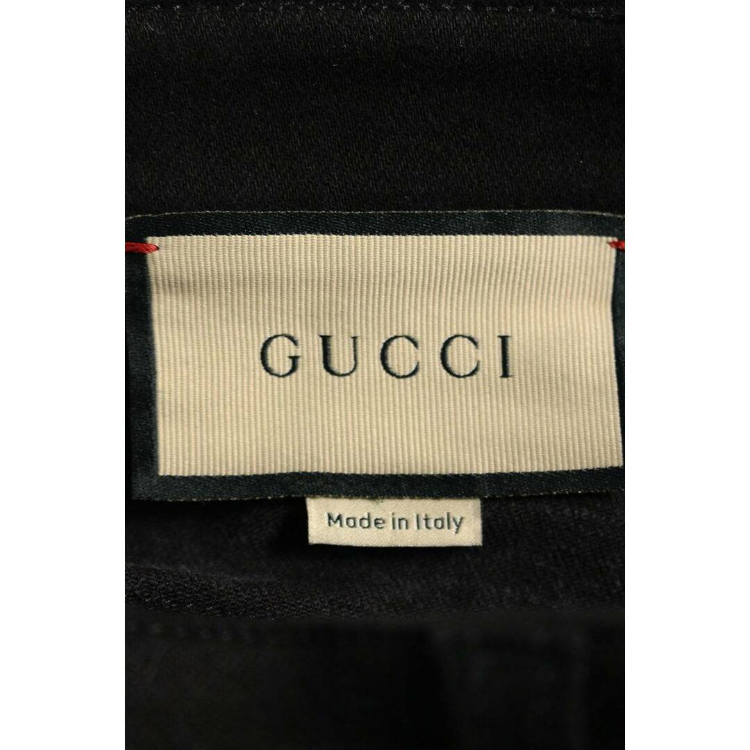 Gucci(グッチ)のグッチ  681433 XDBU9 ラムレザーポケットセンタージップデニムパンツ レディース 25インチ レディースのパンツ(デニム/ジーンズ)の商品写真