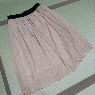 &Love　ピンクハートレーススカート(ひざ丈スカート)