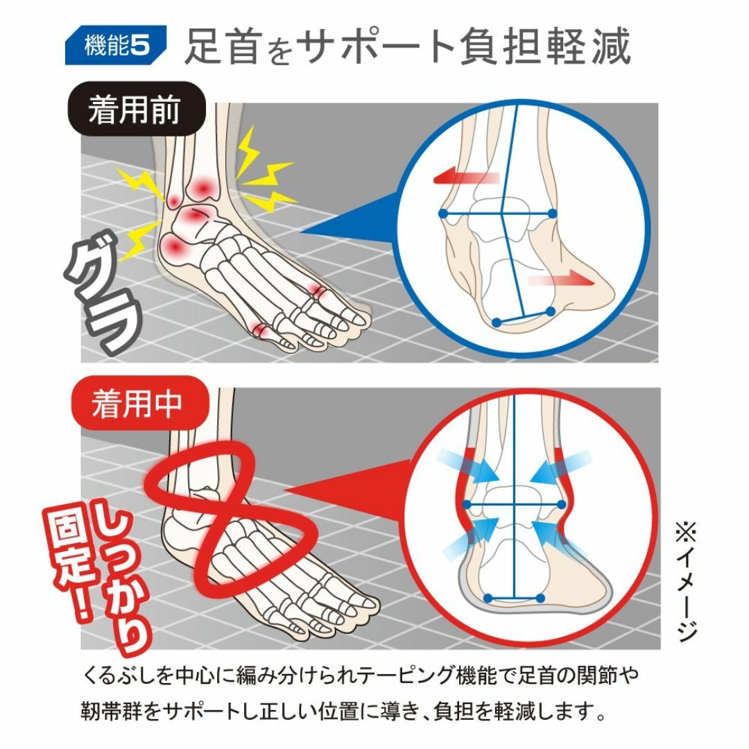 色:ブラック_フレーバー名:3足Activital アクティバイタル フット レディースのファッション小物(その他)の商品写真