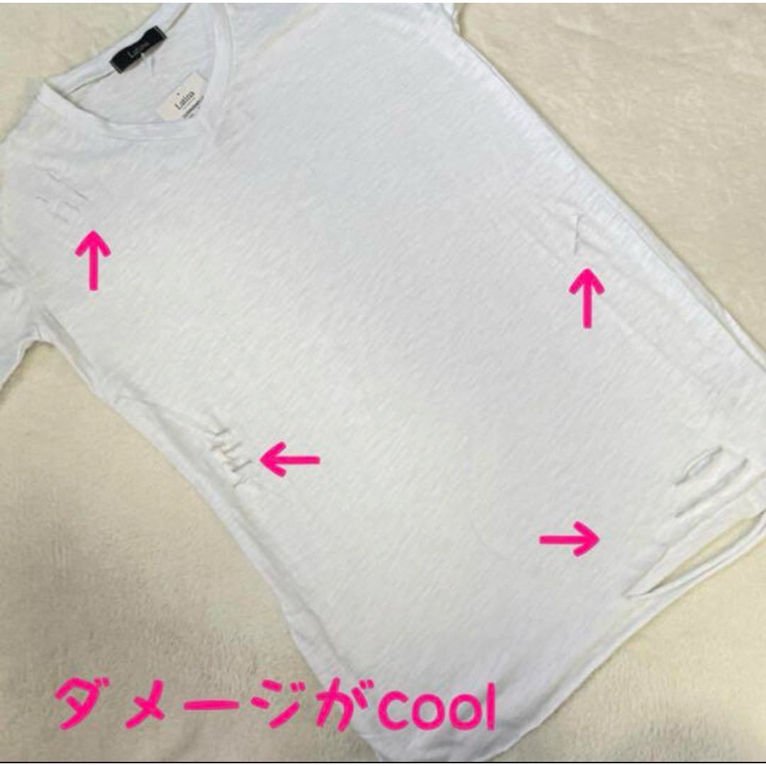 LATINA（ANAP）(ラティーナアナップ)の新品未使用　Tシャツ　LATINA ラティーナ　トップス  ダメージ　シンプル レディースのトップス(Tシャツ(半袖/袖なし))の商品写真