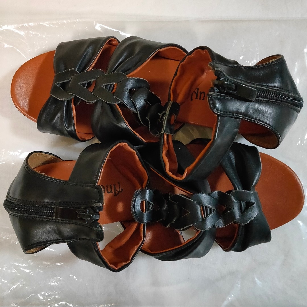 Andalusian 合皮 ファスナー サンダル レディースの靴/シューズ(サンダル)の商品写真