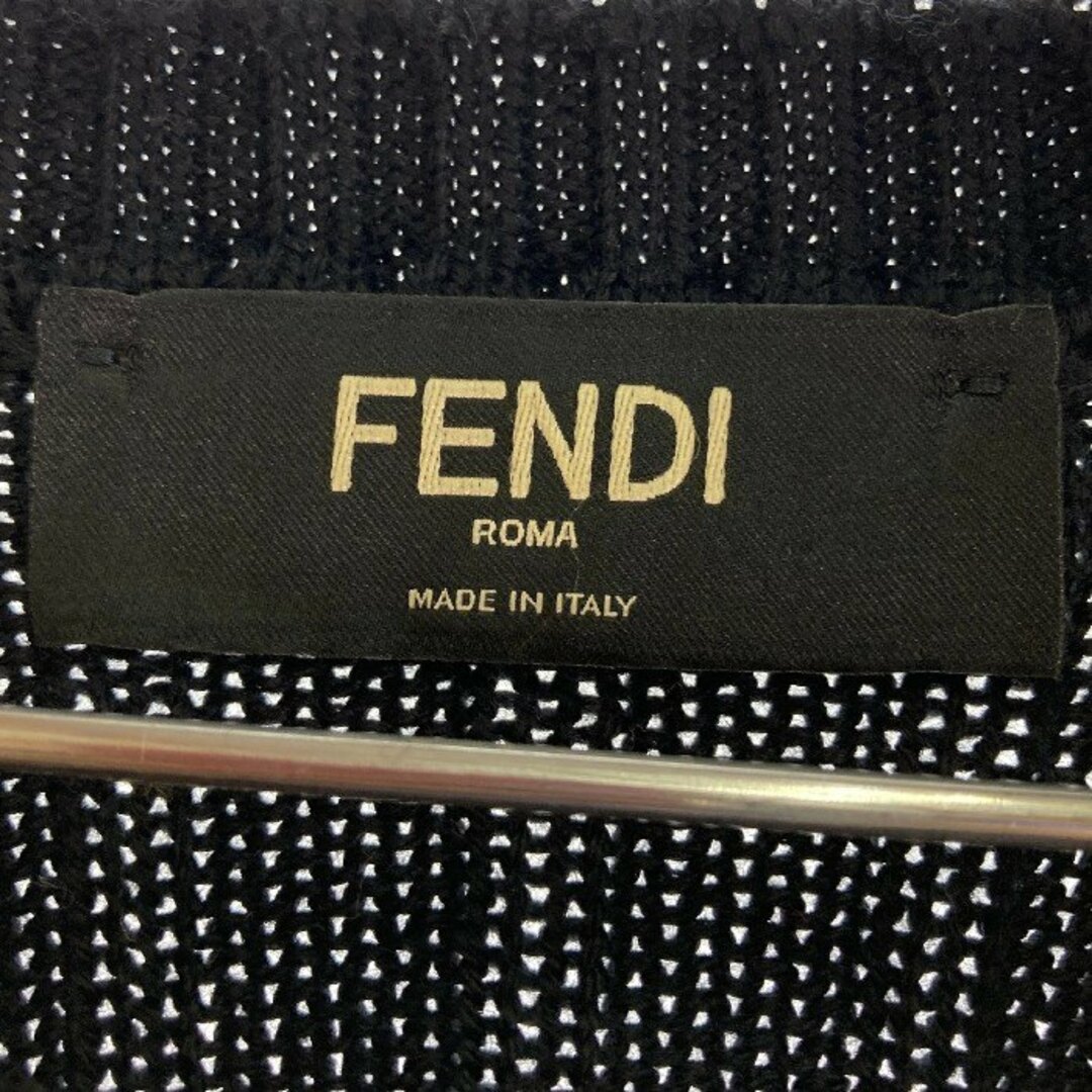 FENDI(フェンディ)の★FENDI フェンディ 21AW FZY451 AH33 ロゴ クルーネック プルオーバー ニットセーター ブラック size50 メンズのトップス(ニット/セーター)の商品写真