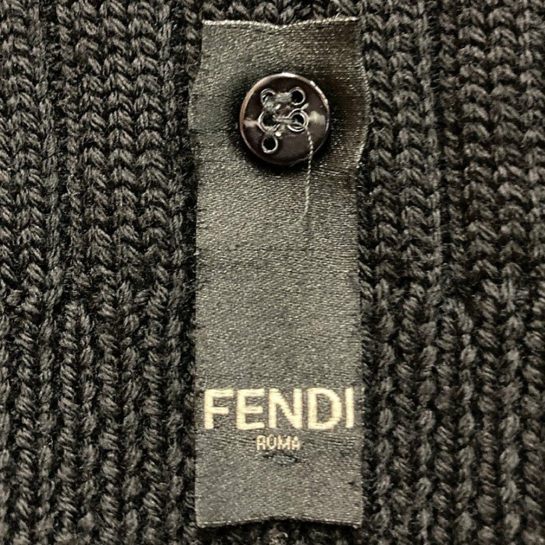 FENDI(フェンディ)の★FENDI フェンディ 21AW FZY451 AH33 ロゴ クルーネック プルオーバー ニットセーター ブラック size50 メンズのトップス(ニット/セーター)の商品写真