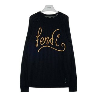 FENDI - ★FENDI フェンディ 21AW FZY451 AH33 ロゴ クルーネック プルオーバー ニットセーター ブラック size50